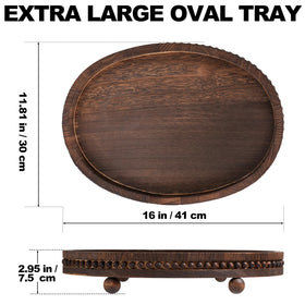 HouseJoy large wood tray for serving or display; ideal for kitchen or living spaces.