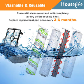 Houselife CrossWave hardwood floor brush roller delivers gentle scrubbing on wood surfaces.