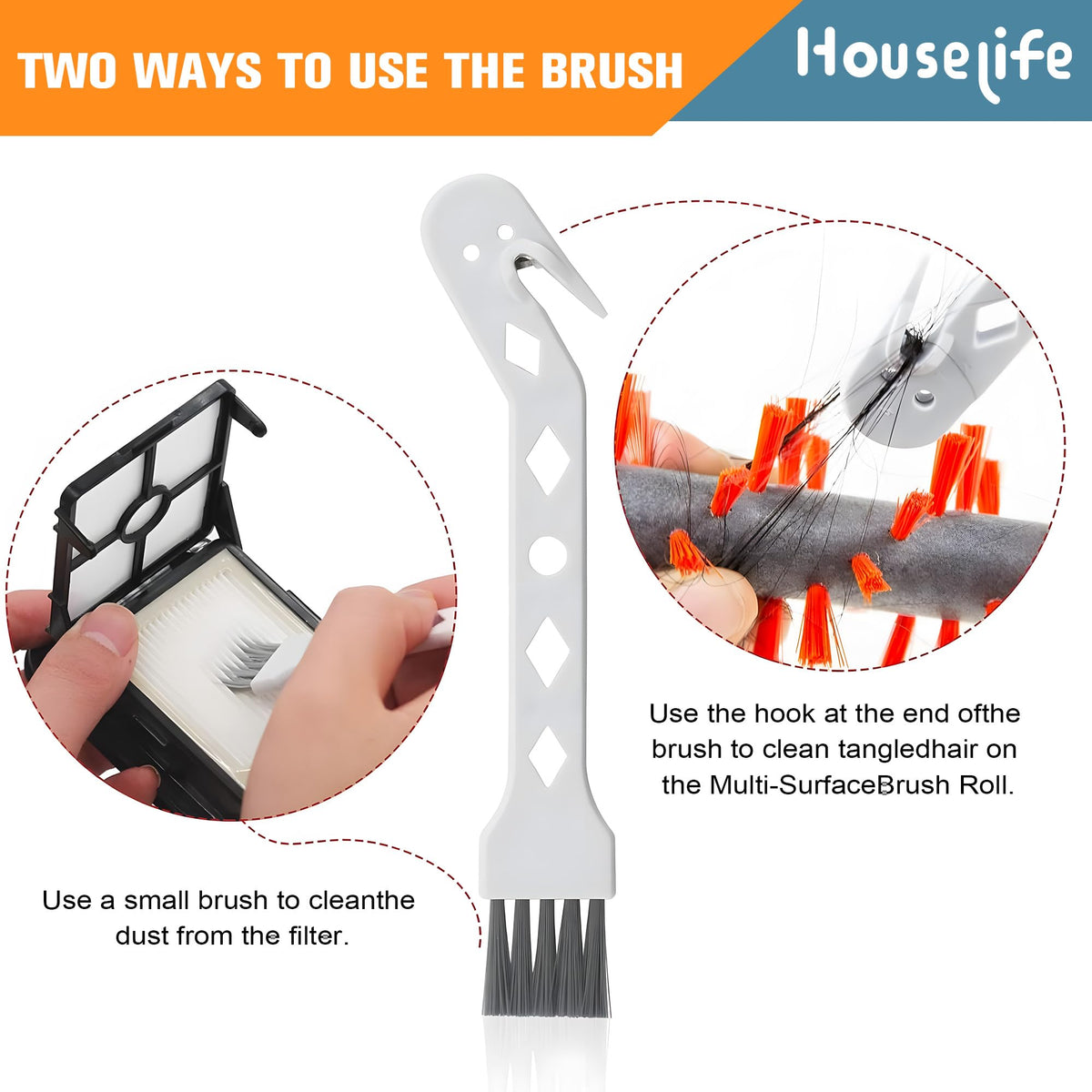 Houselife CrossWave HydroSteam filter pack keeps suction strong with fresh filters.