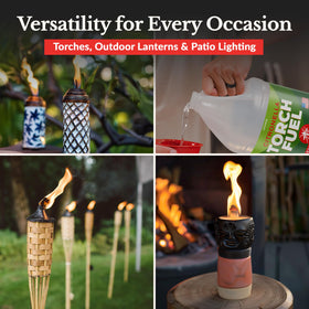 Houswise outdoor torch burning with low smoke glow