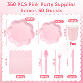 Houuqe pink dinner plates ideal for appetizers and mains at celebrations.