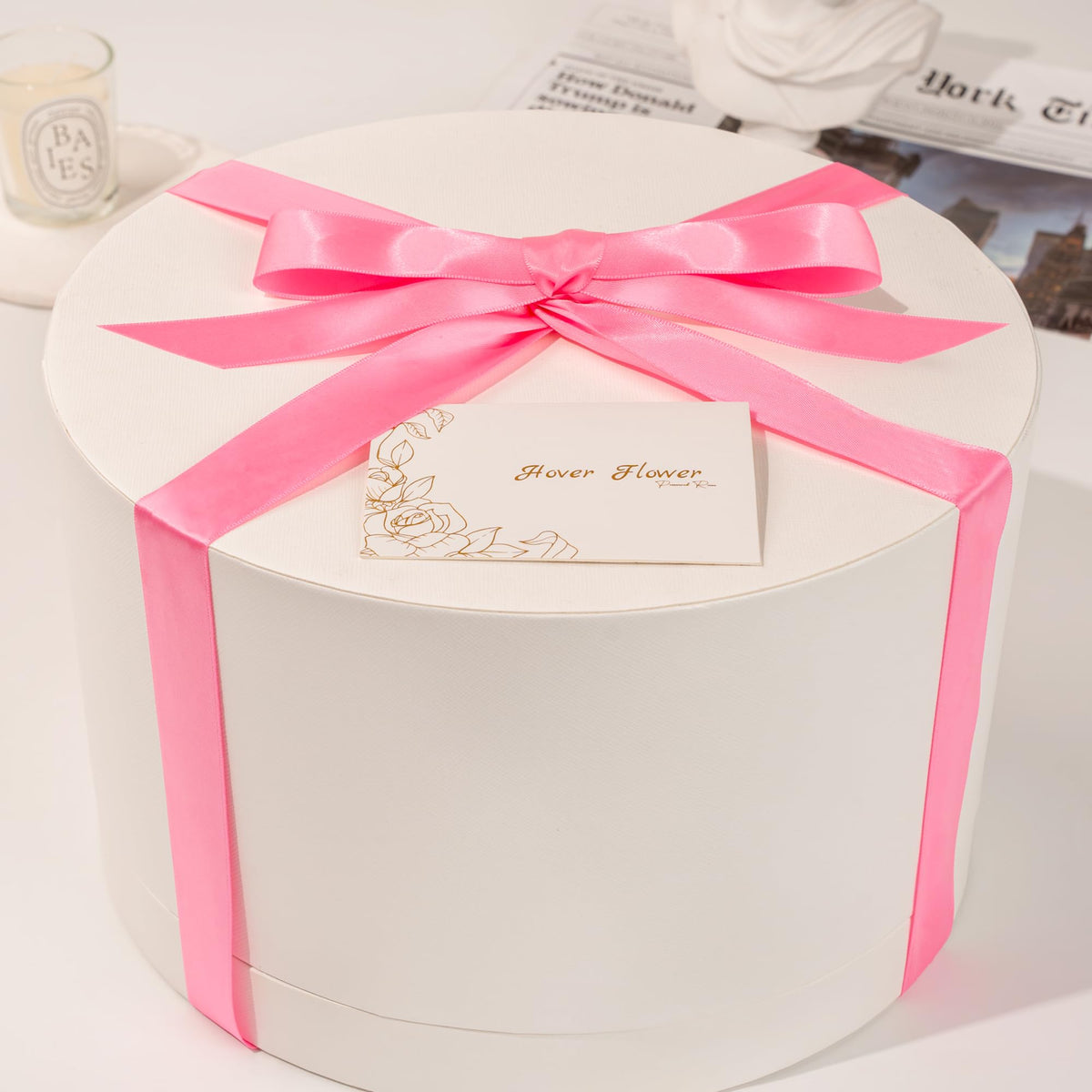 Hover Flower 27 Forever Roses white box, gift-ready for anniversaries or birthdays.