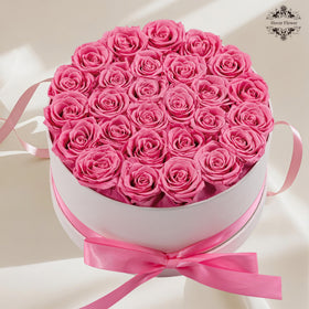 Hover Flower 27 Forever Roses petal texture highlighting vibrant colors and soft touch.