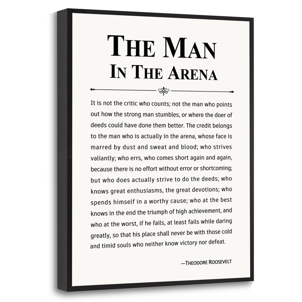 Howwii Man in the Arena framed canvas wall art adds bold focus to your office