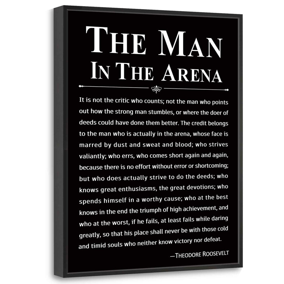 Howwii Man in the Arena framed wall art, 12x16, bold motivator for any room
