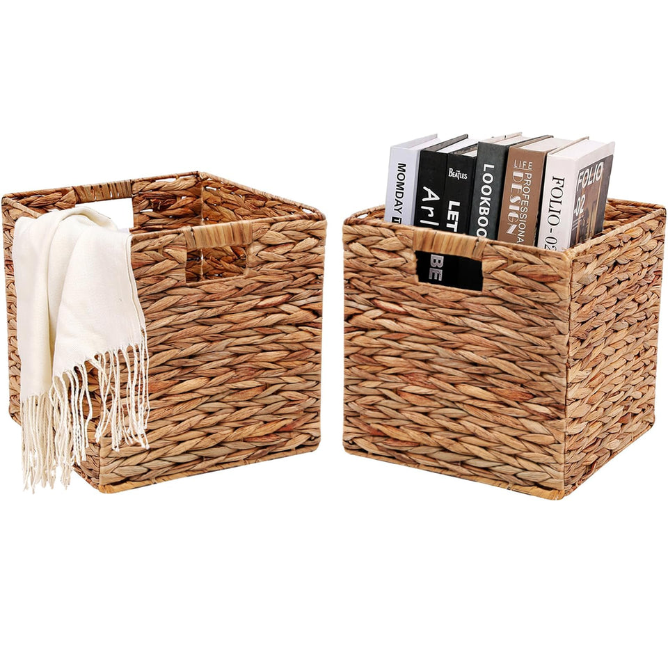 HOYCYA6 wicker storage basket 2-pack cubes for organized shelves