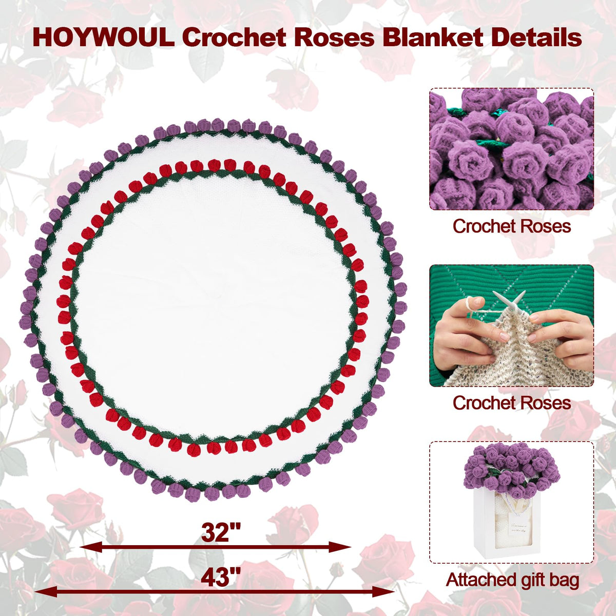 HOYWOUL gift-ready bouquet blanket wrapped attractively for special occasions.