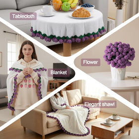 HOYWOUL rose bouquet blanket laid flat to show plush fabric.