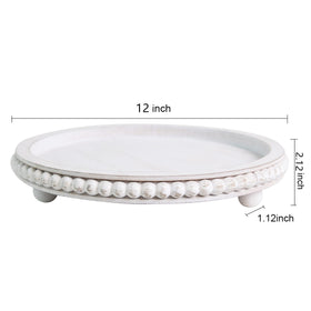 HPC Decor beaded edge round tray highlighting detailed craftsmanship