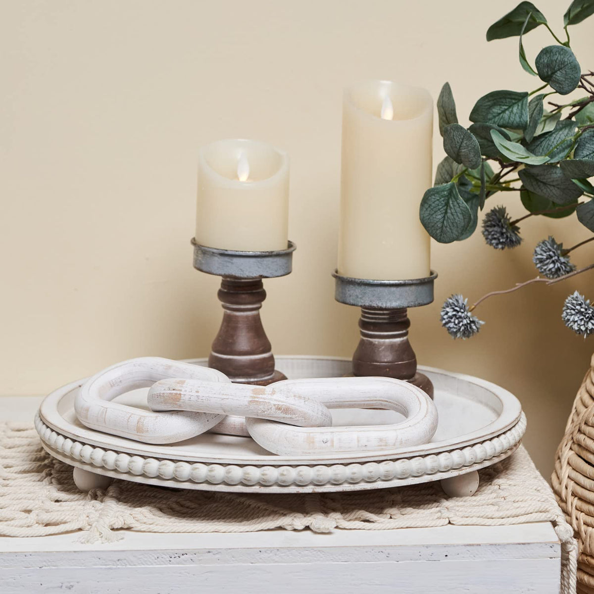 HPC Decor farmhouse beaded tray ideal for kitchen counters and display