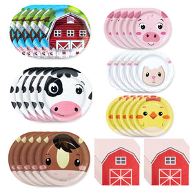 Hpscdyo farm animals dinner plates highlight durable, odorless paper for easy party dining.