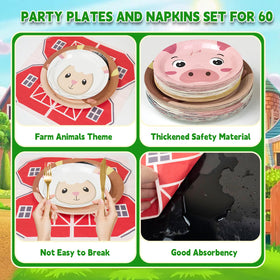 Hpscdyo farm animals napkins provide absorbent, convenient cleanup for gatherings.