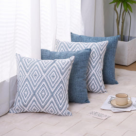 HPUK 18x18 blue pillow cover ready to pair with inserts