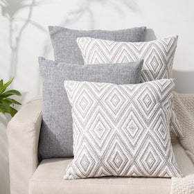 HPUK decorative grey pillow cover for 17x17 cushions, set of four; instantly refreshes living spaces