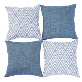 HPUK four-pack blue decorative pillow covers for home styling