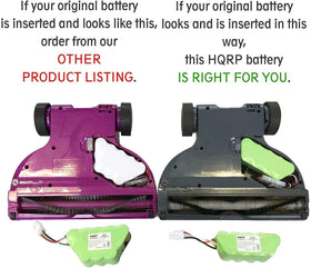 HQRP battery side view showing compact design for easy fitting.