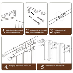Hradecti bronze heavy-duty double curtain rod 1-inch diameter close-up shows sturdy construction.
