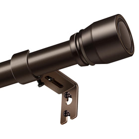 Hradecti brown curtain rod assembly shown for adjustable length setup.