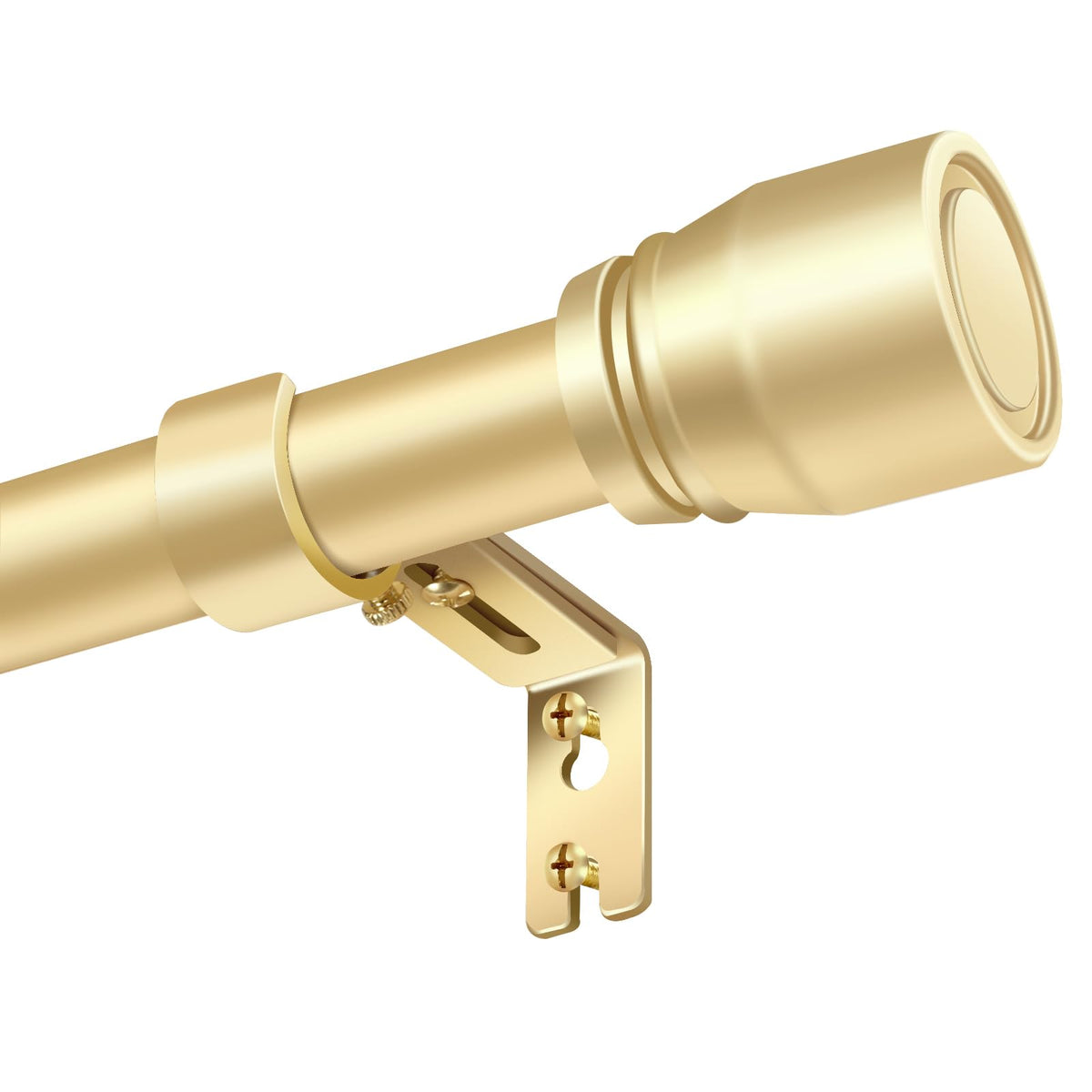 Hradecti 1-inch curtain rod assembly for flexible length and support