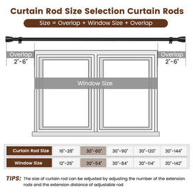 Hradecti heavy-duty curtain rod supports up to 33 pounds for thicker drapes.