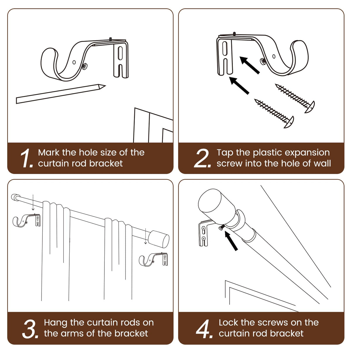 Hradecti curtain rod suitable for multiple rooms and curtain styles.