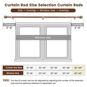 Hradecti heavy-duty curtain rod supports up to 33 pounds.