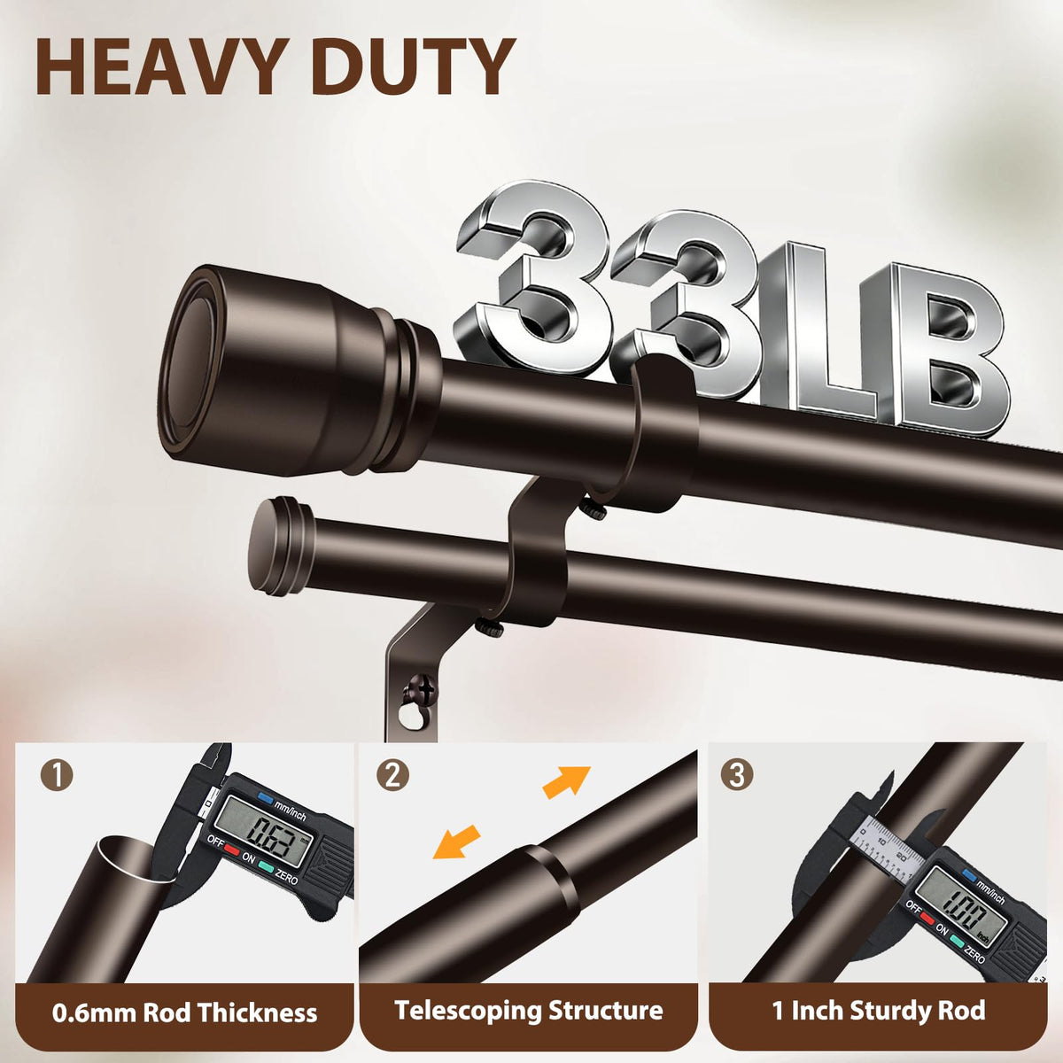 Hradecti double curtain rod layered setup ready for versatile windows.