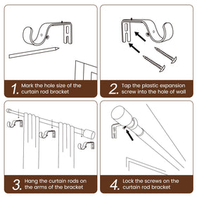 Hradecti adjustable rod supports curtains up to 33 pounds securely.