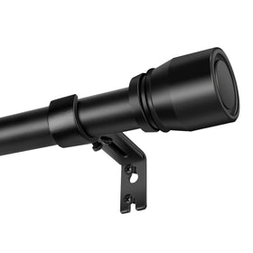 Hradecti matte black 1in curtain rod assembly for versatile 30-144 inch windows