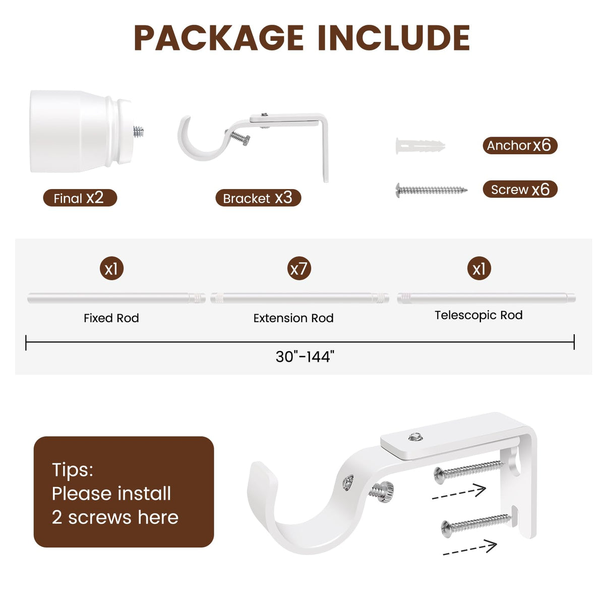 Matte white finish on Hradecti curtain rod complements decor