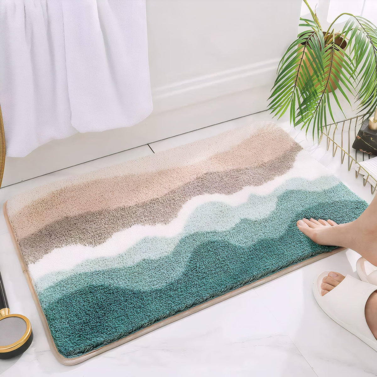 HRILO microfiber bathroom rug absorbent improves moisture control after showers