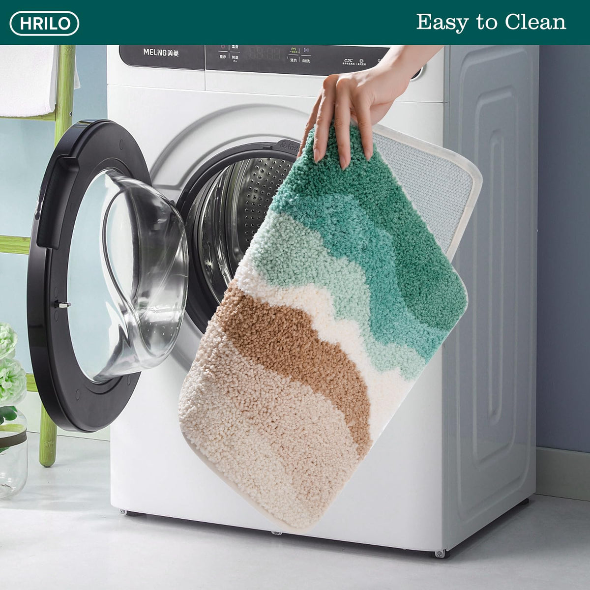HRILO plush kitchen-entry mat protects floors at busy doorways