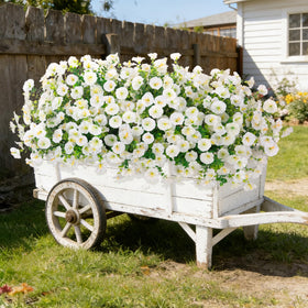 Hrobek front porch display using faux blooms for curb appeal