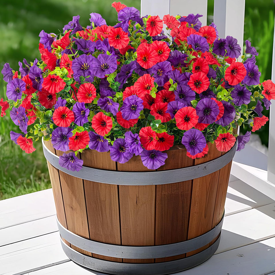 Hrobek outdoor artificial flowers in a 12-bundle display for porch decoration