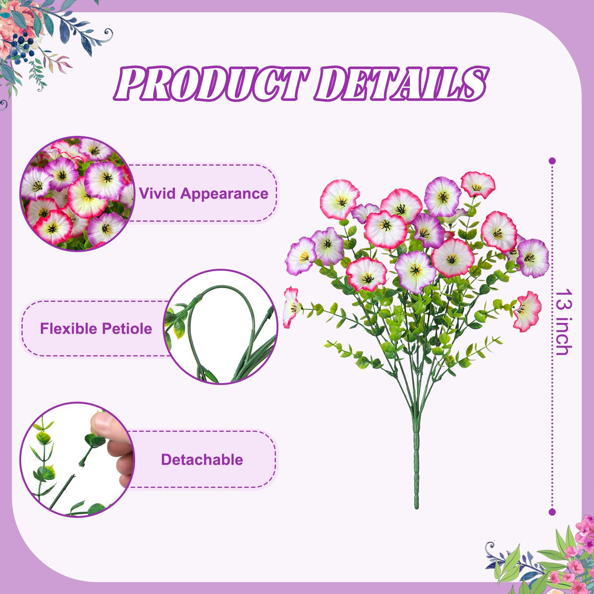Hrobek pink-white morning glory arrangement withstands weather for garden.