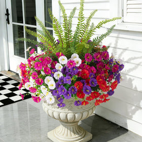 Hrobek artificial flowers outdoors tall ferns offer evergreen greenery with zero maintenance.