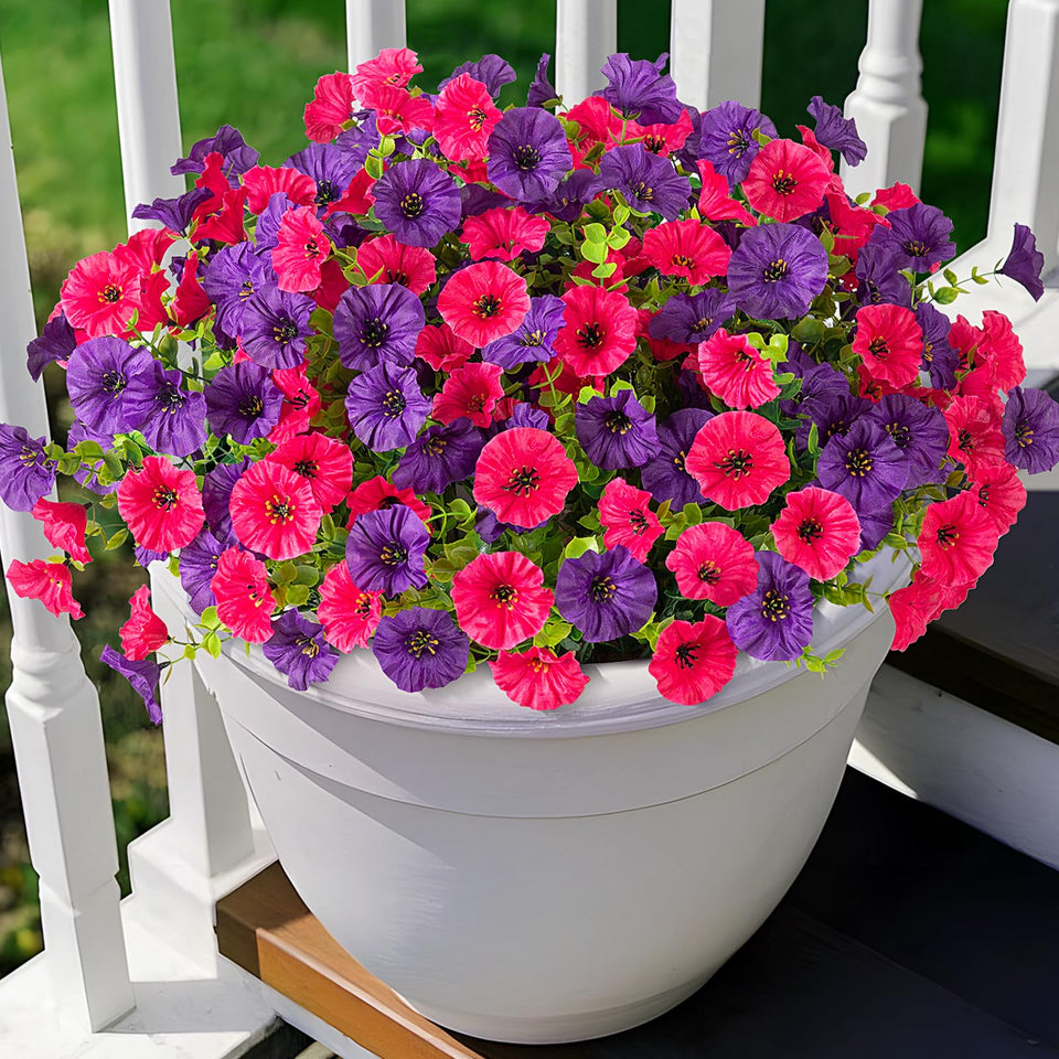 Hrobek artificial flowers outdoors with morning glory and eucalyptus for year-round color