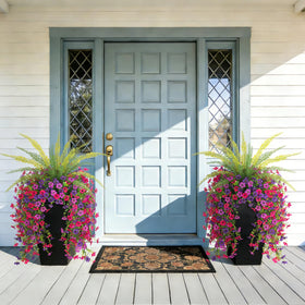 Hrobek UV-resistant outdoor hanging flowers maintain color in sunlight.