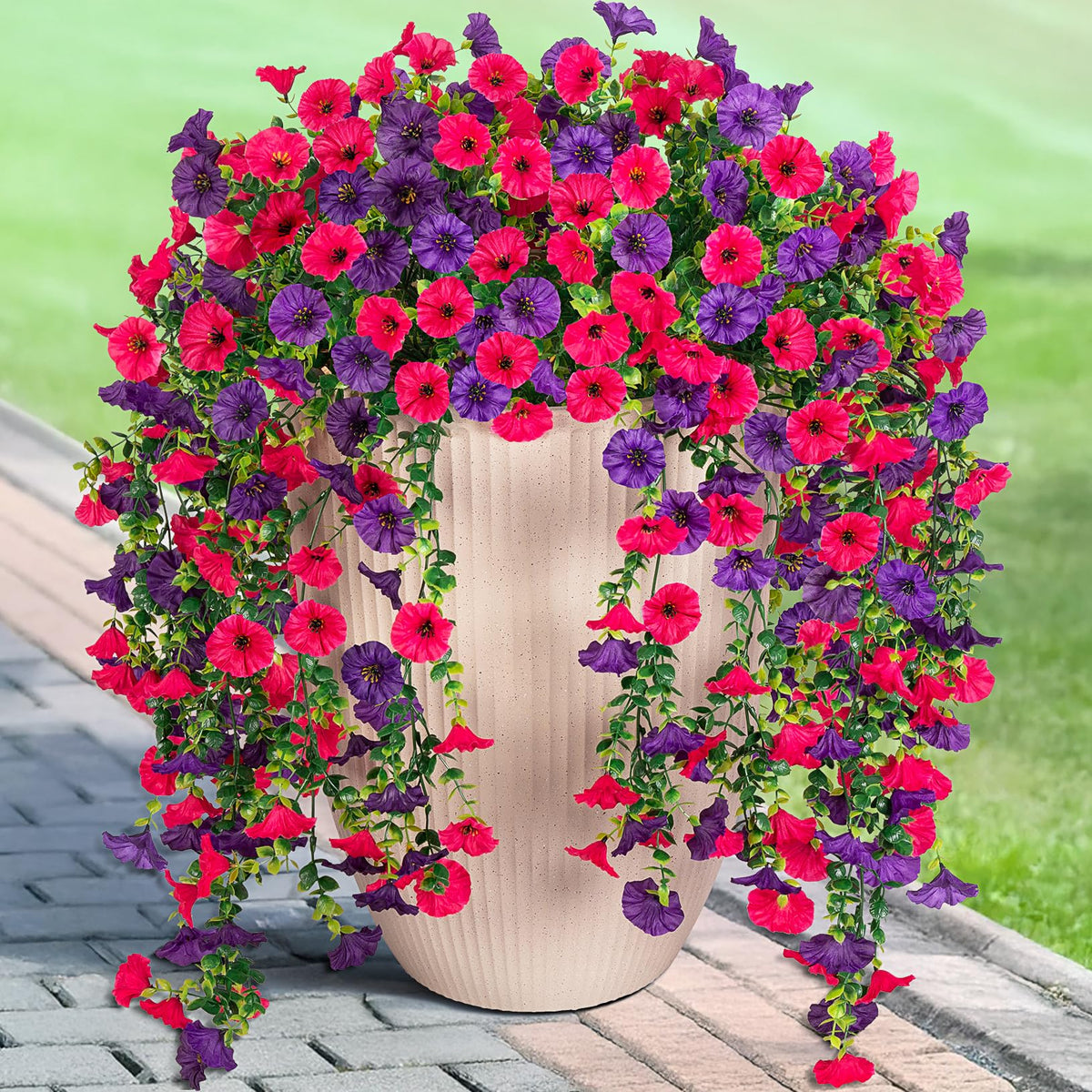 Hrobek artificial hanging flowers with morning glory and eucalyptus branch for outdoor decor