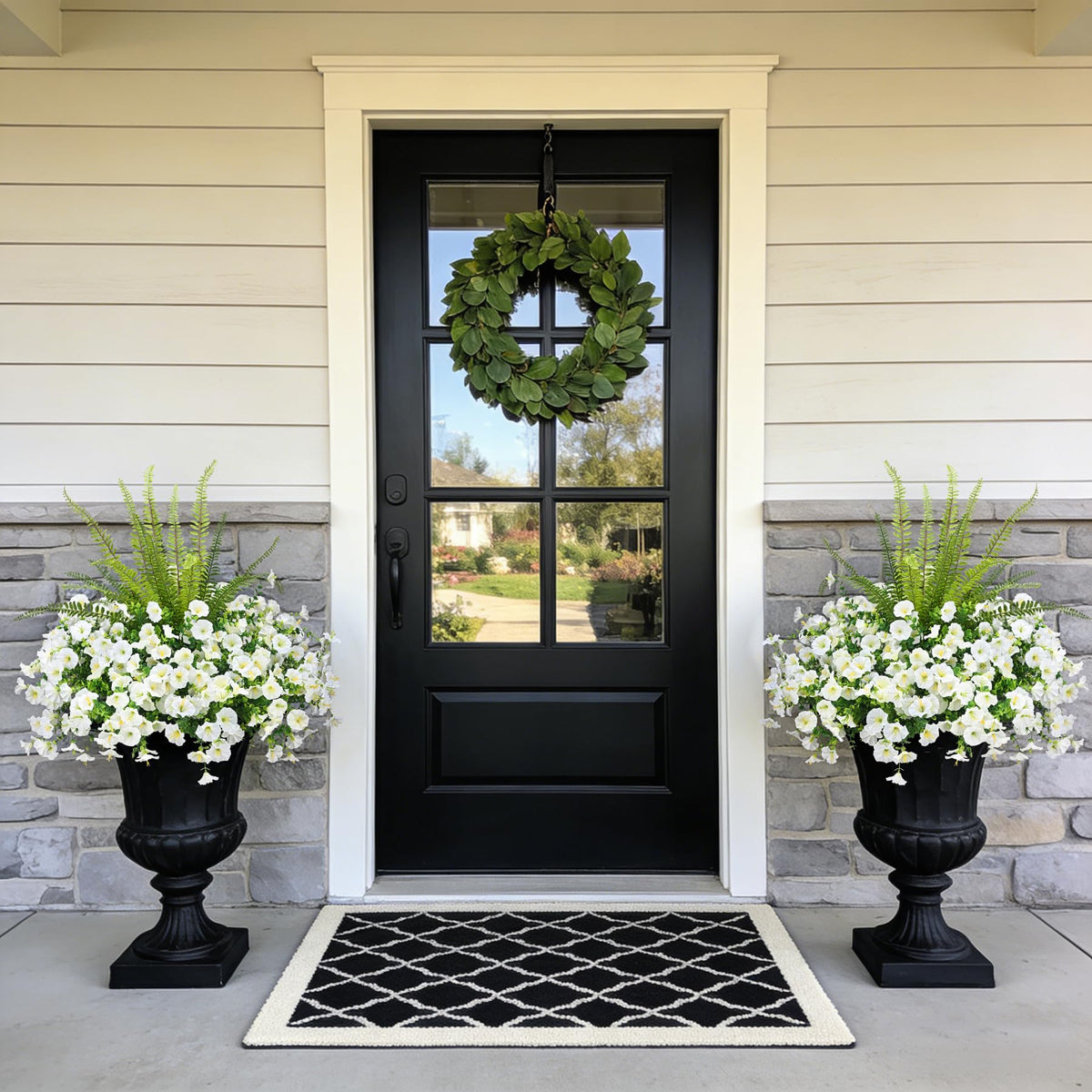 Hrobek backyard décor with silk blossoms, versatile for porches and fences.