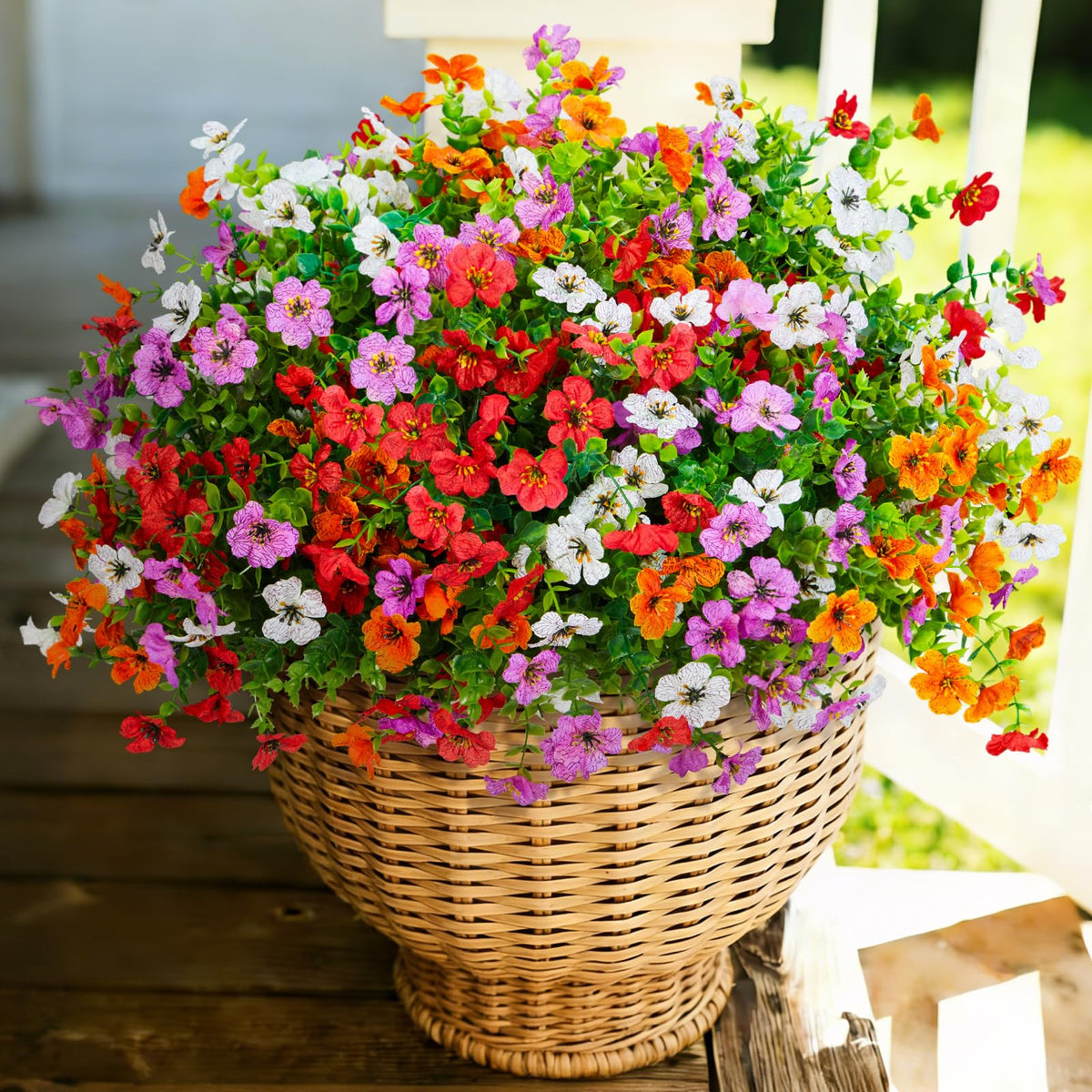 Hrobek silk daisy outdoor bunch offers realistic color for patios year-round.