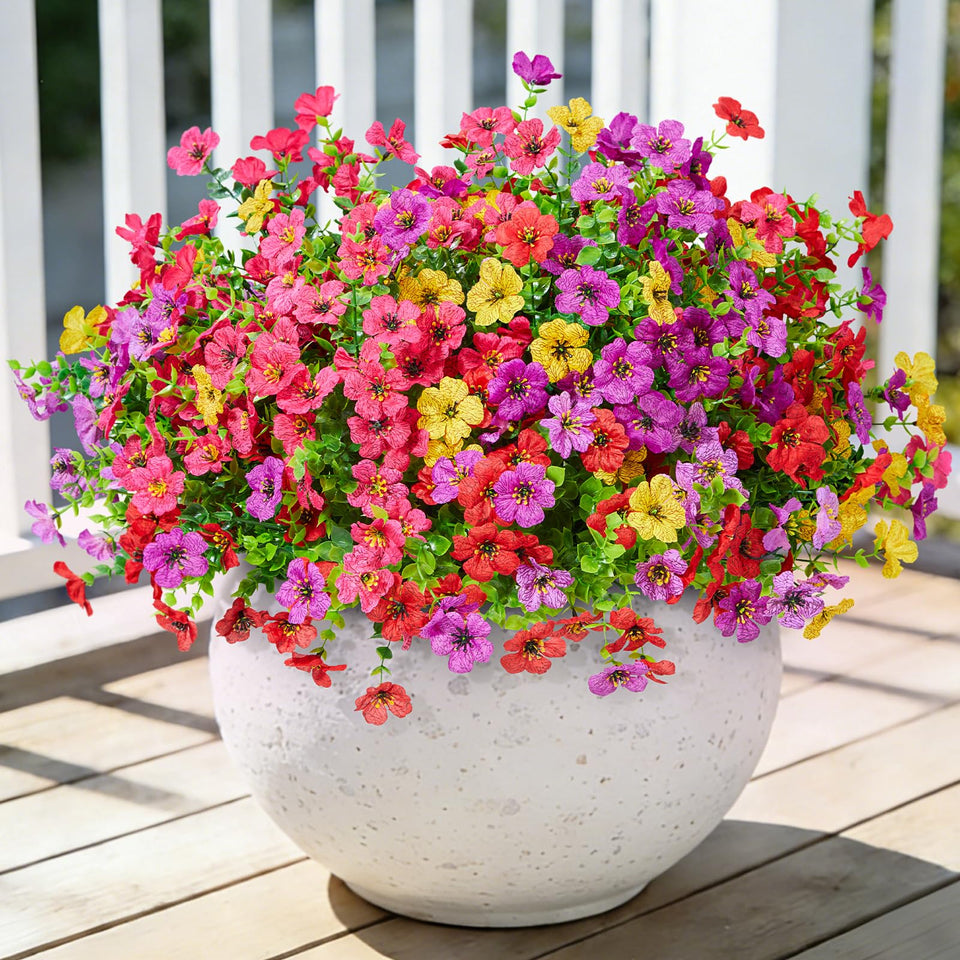 Hrobek daisy outdoor faux flowers in 12-bunch display for patios and borders