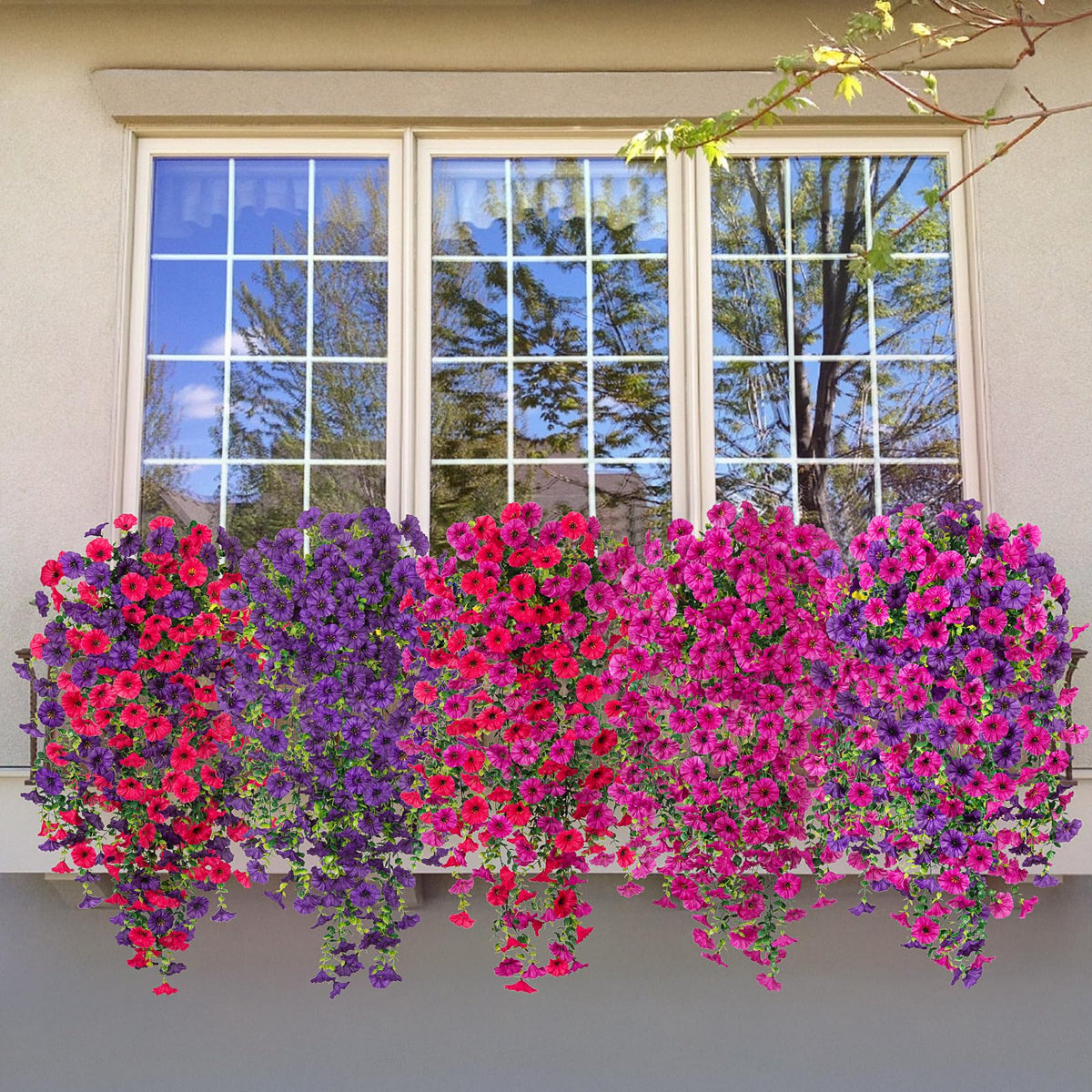 Hrobek UV-resistant silk petals paired with eucalyptus leaves for durable faux greenery
