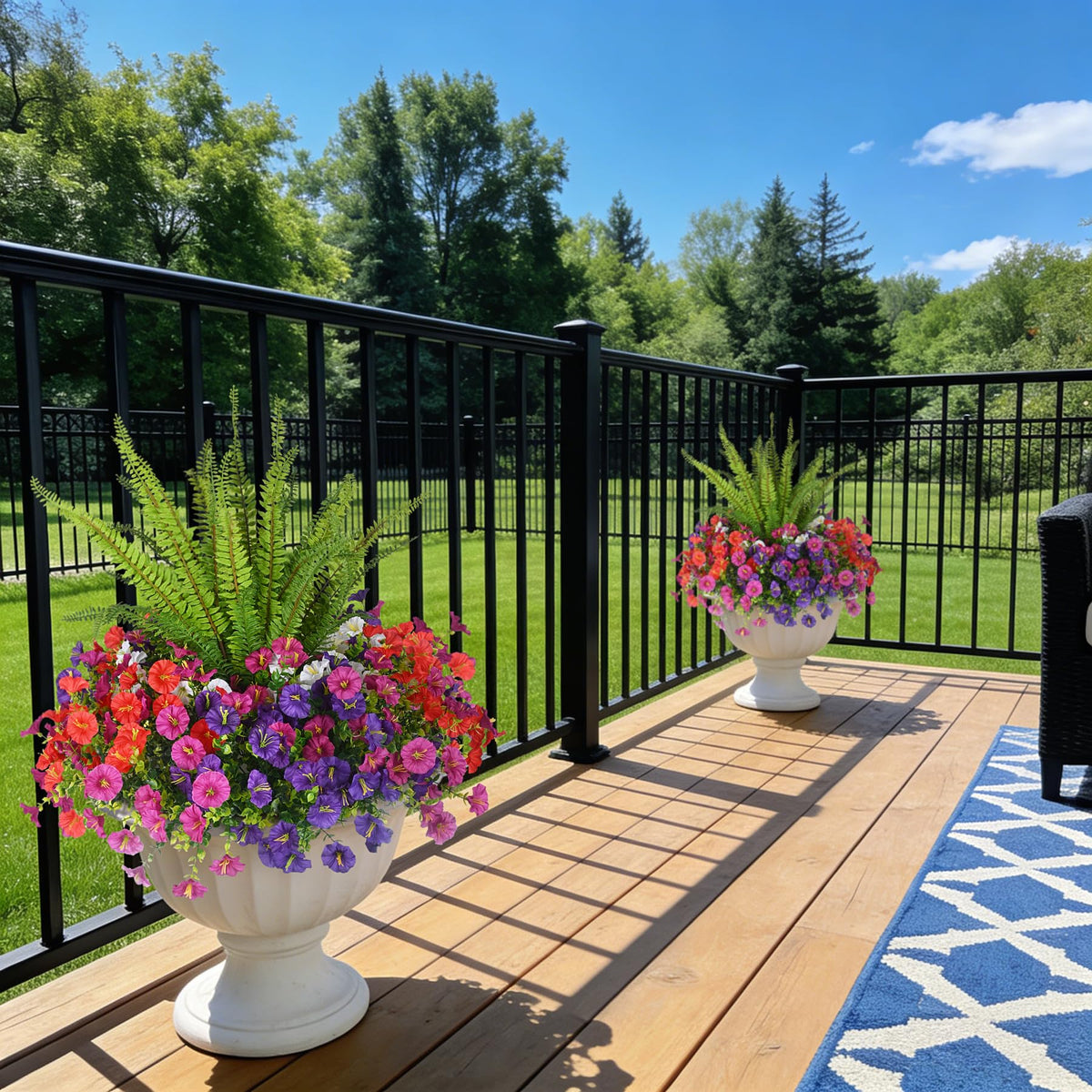Hrobek front porch display with window boxes and blooms for curb appeal.
