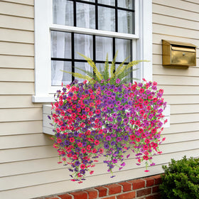 Hrobek maintenance-free hanging flowers provide instant greenery without watering.