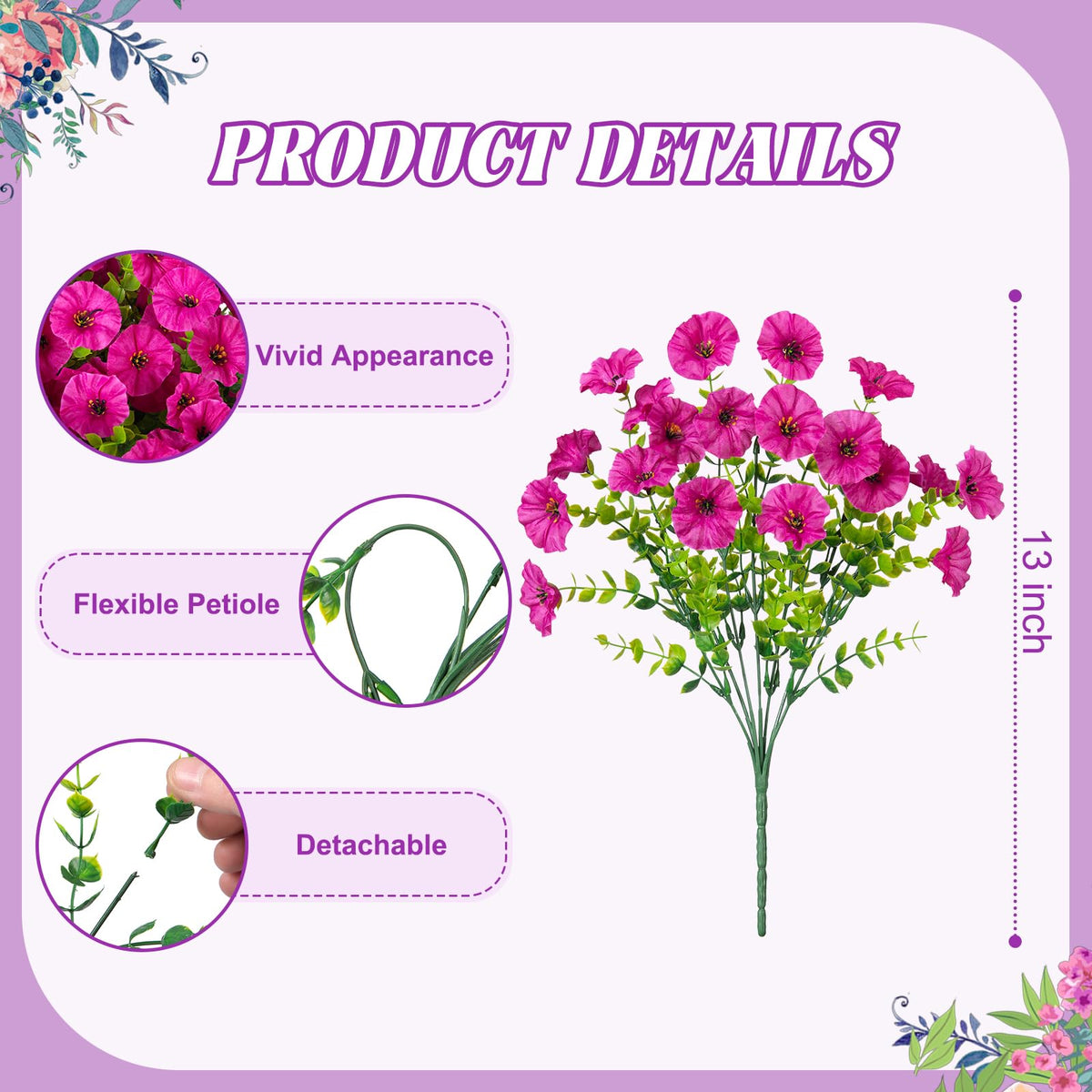 Hrobek morning glory eucalyptus silk-plants show lifelike color for year-round decor.