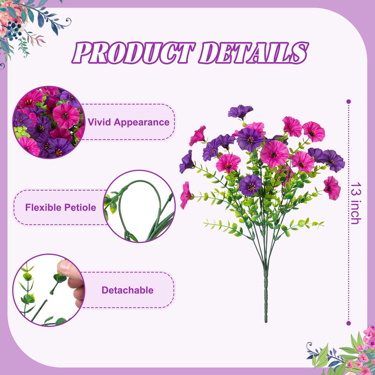 Hrobek eucalyptus leaves accent with morning glory for lush arrangements