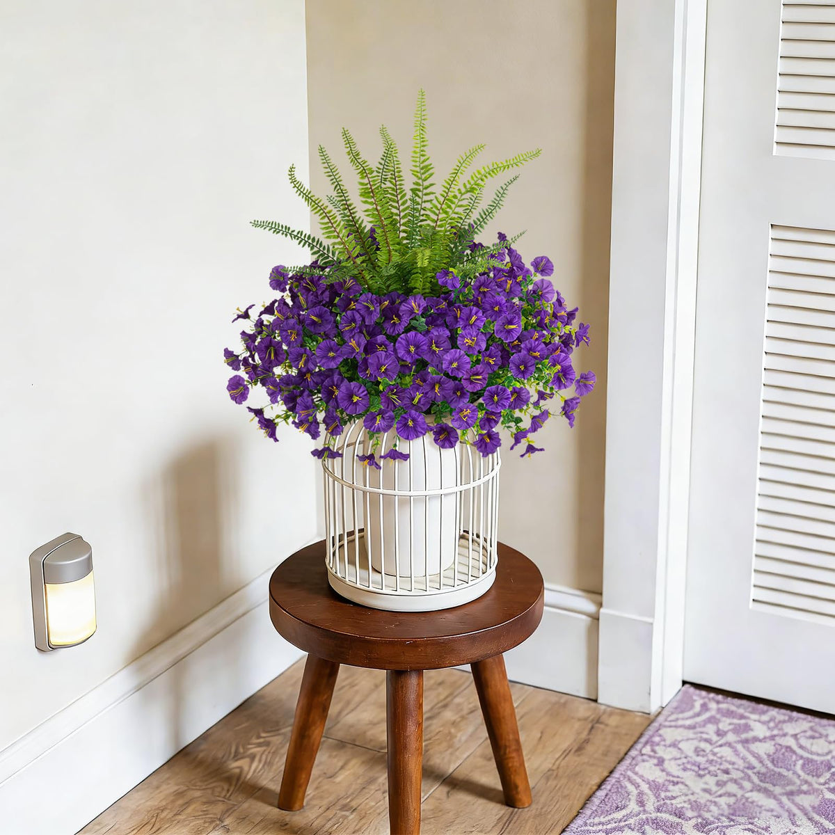 Hrobek front porch decor with maintenance-free blooms