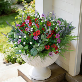 Hrobek outdoor fake flowers 12-bunches pack for vibrant, maintenance-free outdoor decor