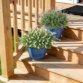 Hrobek outdoor faux monkey grass bouquet creates natural look on decks.